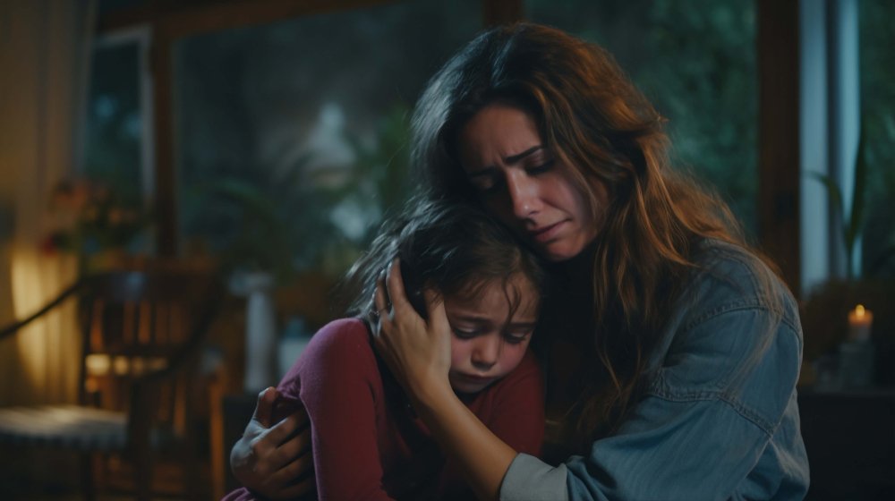 Emotional mother while raising neurodivergent child