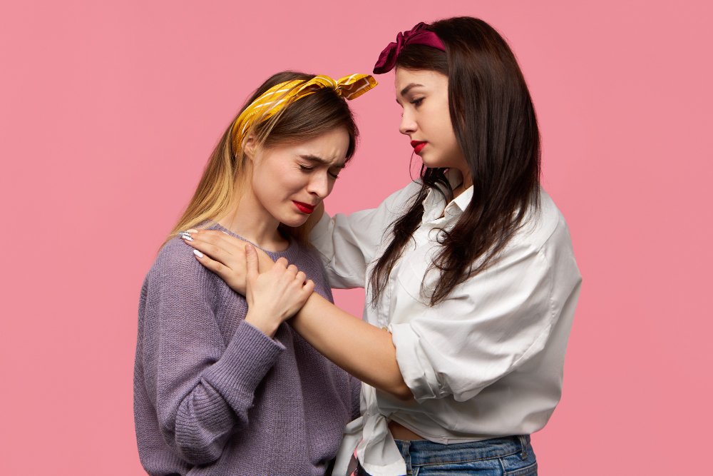 A friend comforting a mother after hearing -“my child was diagnosed with ADHD.”